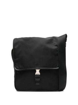 Prada 2010s buckle messenger bag - Black