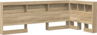 vidaXL Storage Headboard with Shelf Sonoma oak 90 cm Engineered wood Vidaxl