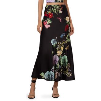 Alice & Olivia Terese Floral Satin Maxi Skirt in Venus Floral at Nordstrom Rack, Size 0