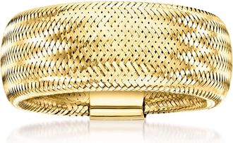 Canaria Canaria Italian 10kt Yellow Gold Mesh Stretch Ring. Large (9-10)