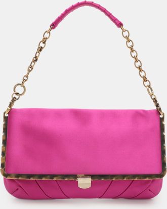 Nina Ricci Pink Satin Baguette Frame Bag