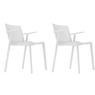 Resol Set 2 Sillas Con Brazos Interior, Exterior Blanco Netkat Resol