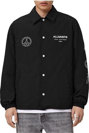 AllSaints Orbital Coach Jacket Mens Jacket Black : MD, Cotton/Polyamide