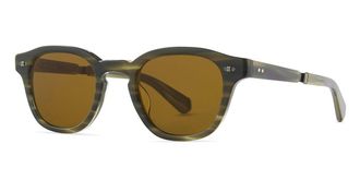 Garrett Leight JAMES S KLP-ATG/MOJBRN Mens Sunglasses Green Size 46
