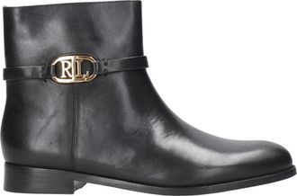 Ralph Lauren Briela Enkellaarsjes - Dames - Enkellaarsjes - Zwart - 38 EU - Leer - Schoenen