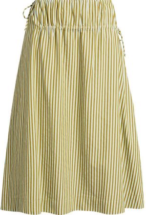 Damson Madder Caspia Striped Volume Midi Skirt in Basil at Nordstrom, Size 10