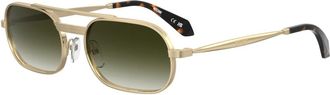 Moschino Ros&eacute;goud Groen Getinte Zonnebril - Dames - Zonnebrillen - Geel - 55 MM - Accessoires