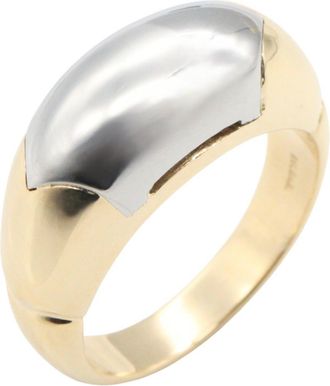 Bulgari Gold Silver Yellow Gold (18K) White Gold (18K) Band Ring (Pre-Owned)