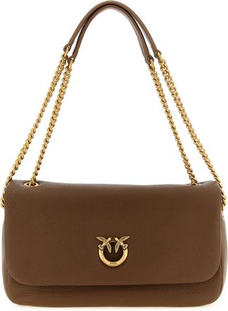 Pinko Brown Lamb Leather Shoulder Womens Bag