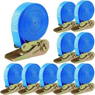 OEM 10 Unidades De Correas De Amarre Con Trinquete De 400 Kg, Correas De Sujeci&oacute;n Con Tensor, Correas De Poli&eacute;ster, 6 M X 25 Mm, Para Motocicletas, Carga,