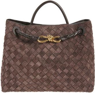 Bottega Veneta Medium Andiamo Intrecciato Suede Shoulder Bag in 2272 Fondant-M Brass at Nordstrom