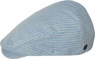 Brixton Mens Hooligan Linen Snap Cap In Light Blue With White Pin Stripe