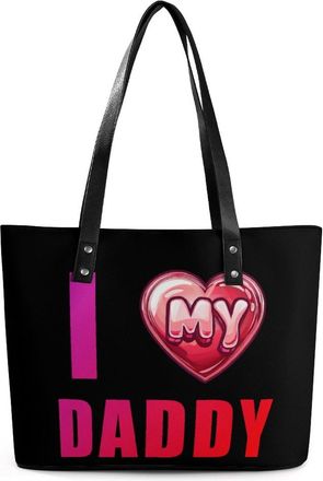 Generic I Love My Daddy Tote Bags for Women Cute Shoulder Purses Handbags