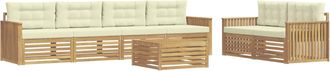 vidaXL Conjunto De Sof&aacute;s De Exterior 7 Uds. Blanco Y Crema Vidaxl