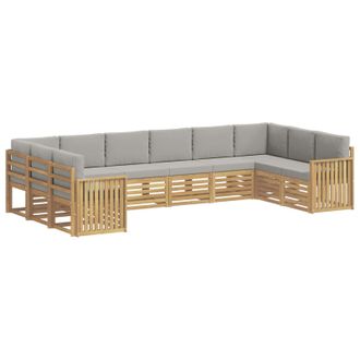 vidaXL Conjunto De Sof&aacute;s De Exterior 10 Uds. Blanco Y Gris Claro Vidaxl