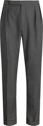 Ralph Lauren Purple Label Pantaloni Gregory in flanella con pieghe - Grigio