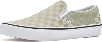 Vans Classic Slip-On Athletic Shoes Checkerboard Soft Sage : Mens 10.5 - Womens 12 Medium, Canvas
