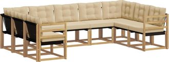 vidaXL Conjunto De Sof&aacute;s De Exterior 9 Uds. Y Beige Vidaxl
