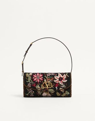 Valentino Garavani Valentino Garavani DeVain Embroidered Small Shoulder Bag Wo
