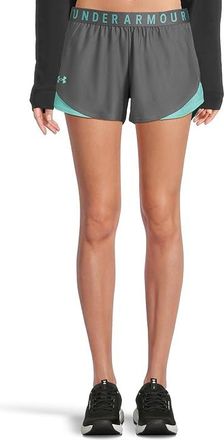 Under Armour Play Up Shorts 3.0 Womens Shorts Castlerock/Radial Turquoise/Radial Turquoise : 2XL (US 18) 3, Polyester