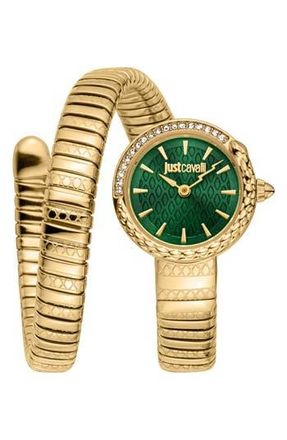 Just Cavalli Coiled Snake Bracelet Watch, 22mm in Gold at Nordstrom Rack