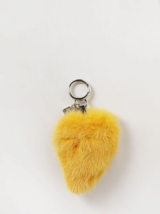 Fendi Portachiavi Heartbeat a cuore in visone con monogramma FF