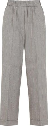 PESERICO Linnen Broek - Dames - Straight fit broeken - Bruin - L - Linnen - Broeken
