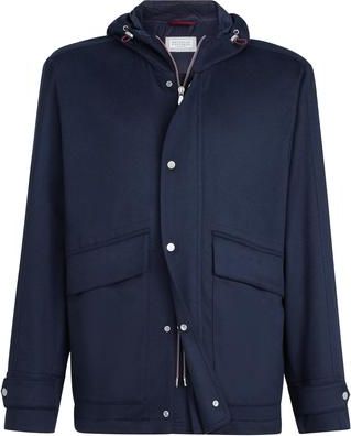 Brunello Cucinelli Flannel parka in Blue at Nordstrom, Size 48 It