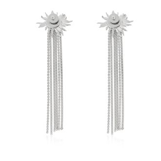 Alexander McQueen Oorbellen met Glinsterende Kristallen - Dames - Oorbellen - Grijs - ONE Size - Accessoires