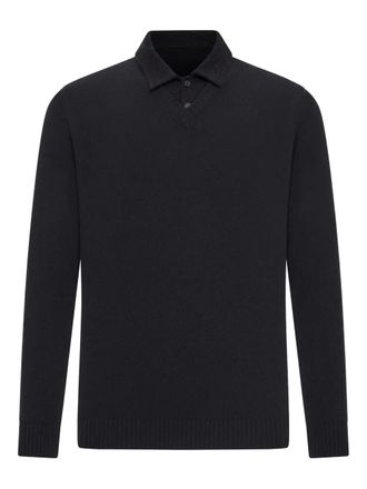 Roberto Collina buttoned cotton-piquet polo shirt - Black
