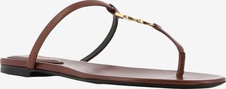 Saint Laurent Leder-Flip-Flops Cassandra