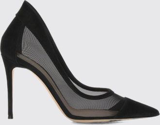 Gianvito Rossi D&eacute;collet&eacute; in mesh e pelle scamosciata con tacco a spillo