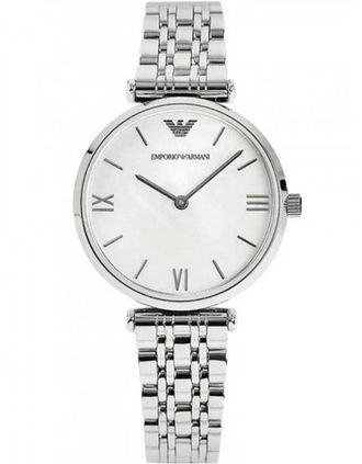 Emporio Armani Womens Emporio Armani AR1682 Gianni T-Bar Ladies Watch - Silver