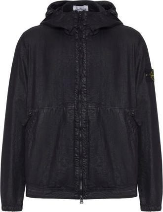 Stone Island 4100053 Hooded Jacket - Heren - Zomerjassen - Zwart - M - Nylon - Jassen