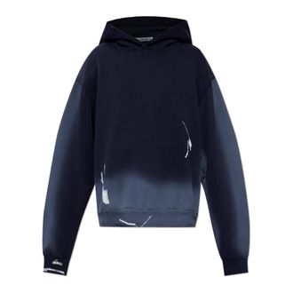 Acne Studios Hoodies, female, Blue, Size: XS/S Hooded Logo Sweater