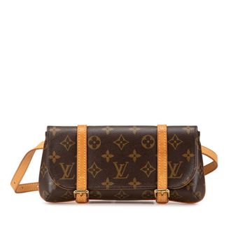 Louis Vuitton Brown Pvc Leather Pochette Sling Bag (Pre-Owned)