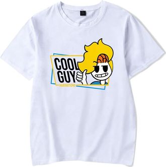 Generic Haminations Cool Guy New Logo Print T-Shirt Men Women O-Neck Fashionable Short Sleeve (White,XXS)