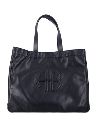 Anine Bing Large Rio Embossed Leather Tote Bag