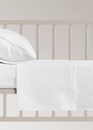 Mango Lenzuolo superiore culla percalle garment-washed bianco - Home - 100x150cm - MANGO HOME
