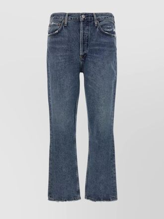 A Gold E denim cropped straight-leg jeans