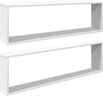 vidaXL Vidaxl - Estante Cubo De Pared 2 Uds Madera Contrachapada 100x15x30 Cm