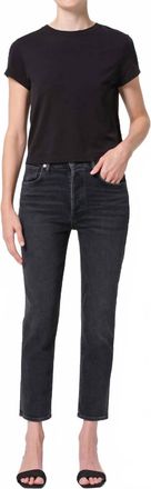 A Gold E Riley High Rise Straight Crop Jeans In Panoramic