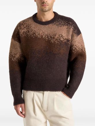 Mani&egrave;re De Voir Yani - ombre wool crewneck sweater - brown - men - Polyester/Nylon/Wool/Lycra/Acrylic - L