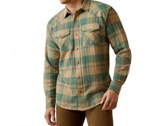 Ariat Huxlee Retro Fit Snap Front Shirt In Olive
