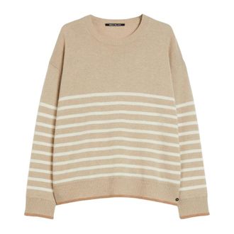 Pennyblack Rondgebreide trui - Dames - Ronde hals truien - Beige - L - Wol - Truien & Vesten