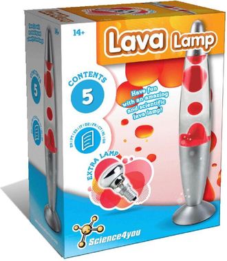 None Science4you Lampada di Lava - Lava Lamp Rossa per Bambini, Lampada con Luce Notturna + Lampadina Extra, Gioco di Lava, Giochi, Giocattoli, Regalo per