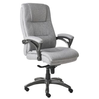 Beliani Beliani - Silla Ejecutiva De Oficina Asiento Inclinable Acolchado Grueso Lino Negro Magnus