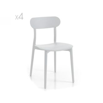 tomasucci Stockholm indoor and outdoor chairs, set of 4, matt white
