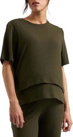 Ripe Mike Rib Nursing Top in Khaki at Nordstrom, Size X-Large