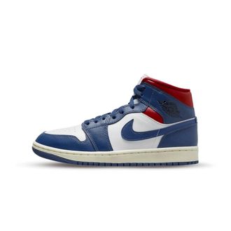 Nike Fitness, Dames, Blauw, 36 1/2 EU, Leer, Air Jordan 1 Mid